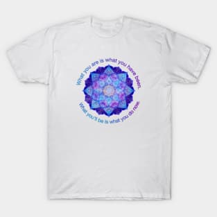 Purple Blue Mandala Inspirational Buddhist Quote T-Shirt